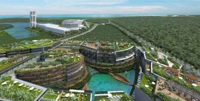 LOTE FRENTE A LAGO EN PUERTO CANCÚN - 1